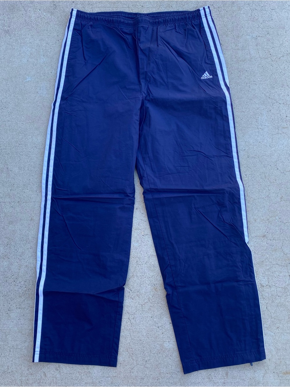 Vintage Adidas Track Pants Navy Blue Straight Leg Y2K Grunge